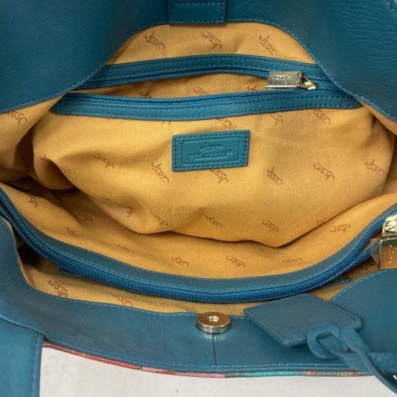 Icon Jeon Leather Multi-Color Floral Women's Double Strap Shoulder Handbag Purse - Picture 3 of 6